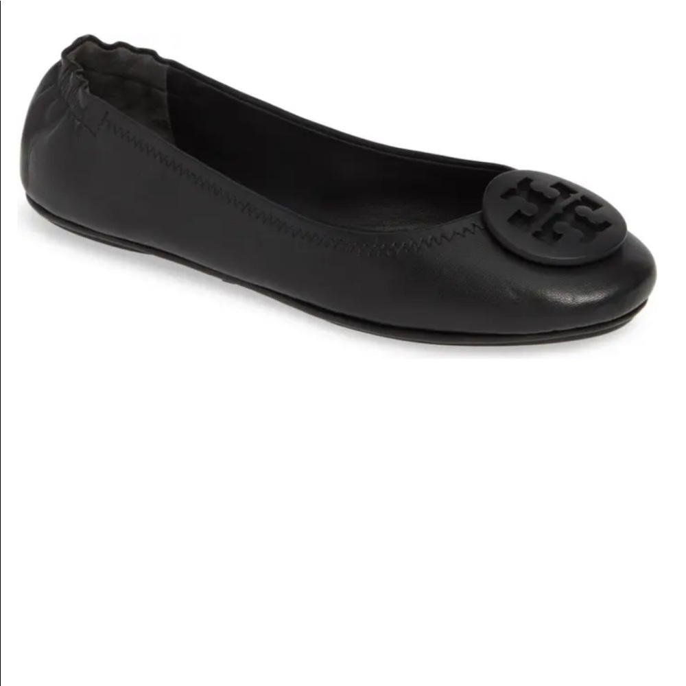NWOT Tory Burch Minnie Travel Black Ballet Flats
